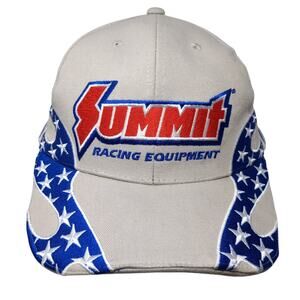 Summit Racing Equipment Strapback Baseball Hat Beige One Size Embroidered